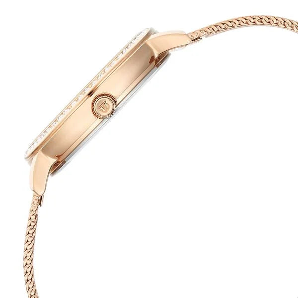 Titan Purple Women's Watch Analog Pink Dial with Rose Gold Mesh Band, 95236WM03