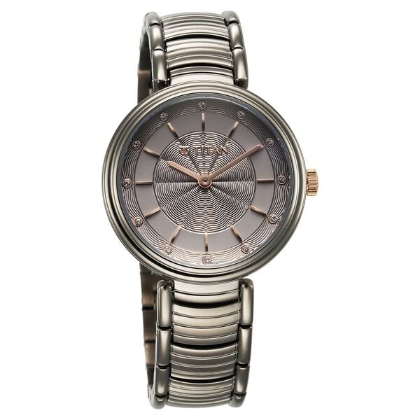 Titan Aura Women's Watch Analog Titanium Dial & Stainless Steel Band, 95240KM01