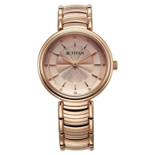 Titan, Women, Analog, Watch, Gold Dial, Stainless steel Strap, 95240WM01