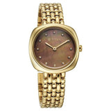 Titan Aura Women's Watch Analog Mother of Pearl Dial with Gold Stainless Steel Band, 95241YM01