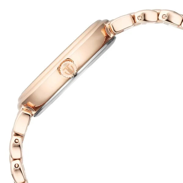 Titan Aura Women's Analog Watch Rose Gold Pearl Dial With Gold Stainless Steel Band, 95242WM01