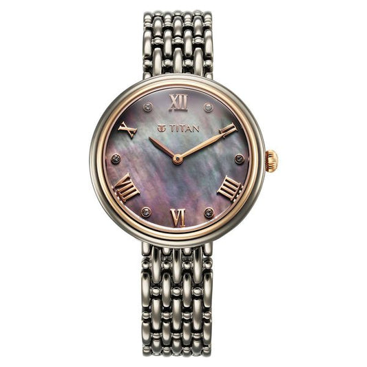 Titan, Women, Analog, Watch, Mother of pearl Dial, Stainless steel Strap, 95243KM01