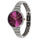 Titan Aura Women's Watch Analog Purple Dial with Silver Stainless Steel Band, 95245KM01