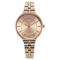 Titan Aura Women's Watch Analog Rose Gold Dial & Stainless Steel Band, 95245WM01