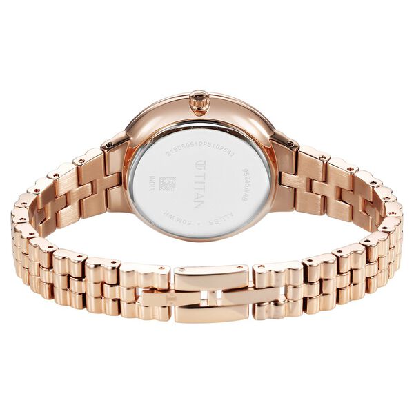 Titan Aura Women's Watch Analog Rose Gold Dial & Stainless Steel Band, 95245WM01