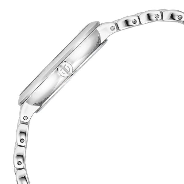 Titan Aura Women's Watch Analog Mother of Pearl Dial with Silver Stainless Steel Band, 95246SM01