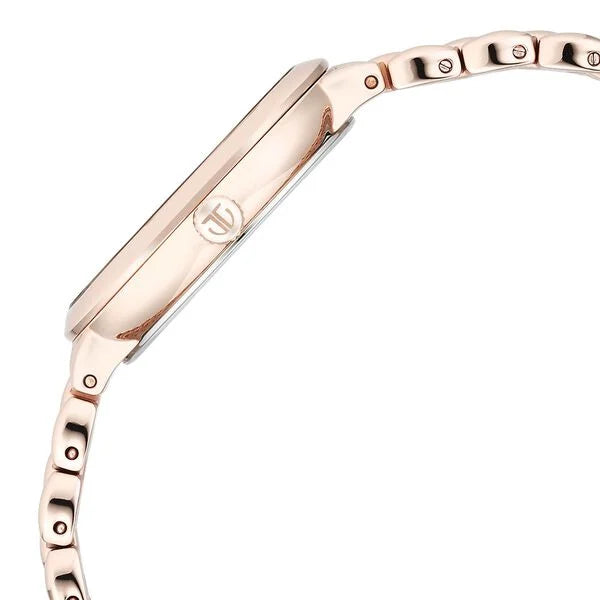 Titan Aura Women's Watch Analog Mother of Pearl Dial with Rose Gold Stainless Steel Band, 95246WM01