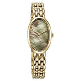 Titan Aura Women's Watch Analog Mother of Pearl Dial with Gold Stainless Steel Band, 95246YM01
