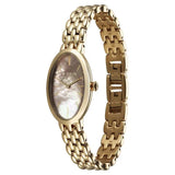 Titan Aura Women's Watch Analog Mother of Pearl Dial with Gold Stainless Steel Band, 95246YM01