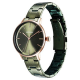 Titan TGIF Women's Watch Analog Green Dial with Green Stainless Steel Band, 95248KM03