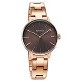 Titan TGIF Women's Watch Analog Brown Dial with Rose Gold Stainless Steel Band, 95248WM01