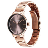 Titan TGIF Women's Watch Analog Brown Dial with Rose Gold Stainless Steel Band, 95248WM01