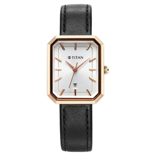 Titan, Women, Analog, Watch, Silver Dial, Leather Strap, 95249WL01