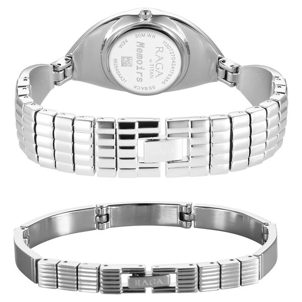 Titan Raga Women's Watch Analog Silver Dial with Silver Stainless Steel Band, 95254SM01