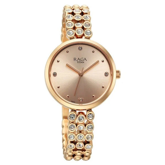 Titan, Men's, Analog Watch, Gold Dial, with Stainless Steel Band, TI-95262WM01