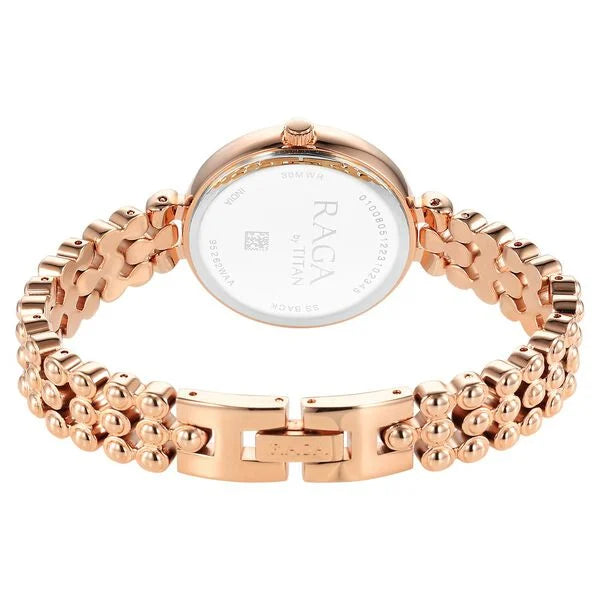 Titan Raga Showstopper Women's Watch Analog Rose Gold Dial & Stainless Steel Band, 95262WM01