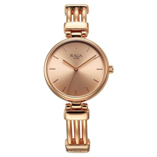 Titan, Women, Analog, Watch, Gold Dial, Metal Strap, 95263WM01