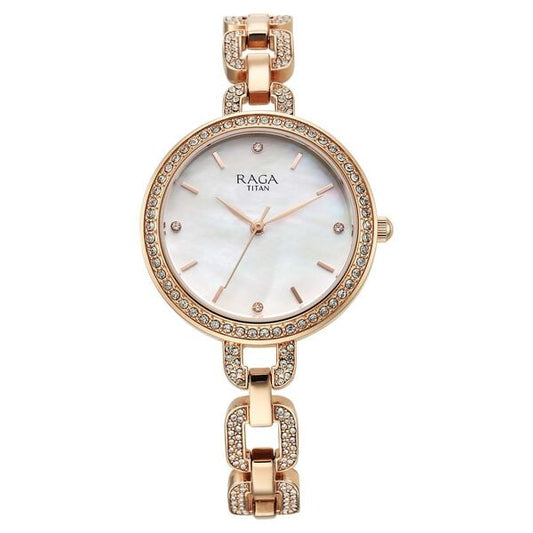 Titan, Women, Analog, Watch, Mother of pearl Dial, Stainless steel Strap, 95272WM01