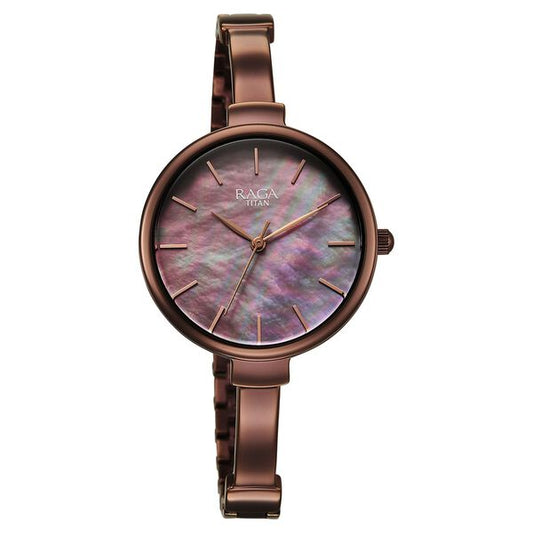 Titan, Women, Analog, Watch, Brown Dial, Stainless steel Strap, 95273QM01