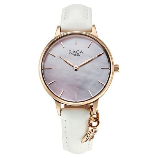 Titan, Women, Analog, Watch, Mother of pearl Dial, Leather Strap, 95274WL03