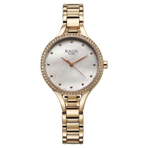 Titan Raga Women's Analog Watch Brown Dial With Brown Stainless Steel Strap , 95273QM01