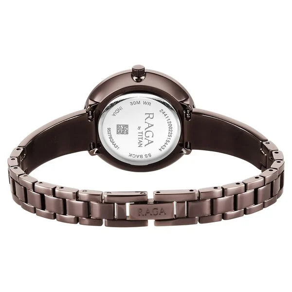 Titan Raga Women's Analog Watch Brown Dial With Brown Stainless Steel Strap , 95276QM01