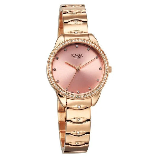 Titan, Men's, Analog Watch, Gold Dial, with Stainless Steel Band, TI-95281WM01
