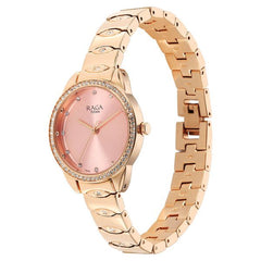 Titan Raga Showstopper Women's Watch Analog Pink Dial with Rose Gold Stainless Steel Band, 95281WM01