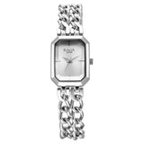 Titan Raga Women's Watch Analog Rectangular Silver Dial with Silver Stainless Steel Band, 95283SM01