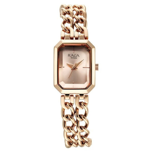 Titan, Women, Analog, Watch, Gold Dial, Stainless steel Strap, 95283WM01