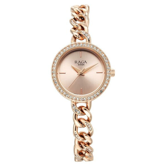 Titan, Women, Analog, Watch, Gold Dial, Stainless steel Strap, 95288WM01