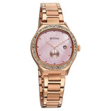 Titan Glamour Women's Analog Watch Mother Of Pearl Dial With Rose Gold Stainless Steel Band, 95289WM01