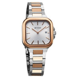 Titan Slim Square Women's Watch Analog Silver Dial with Two-Toned Stainless Steel Band, 95291KM01