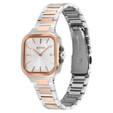 Titan Slim Square Women's Watch Analog Silver Dial with Two-Toned Stainless Steel Band, 95291KM01