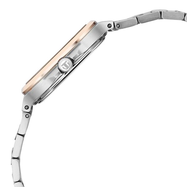 Titan Slim Square Women's Watch Analog Silver Dial with Two-Toned Stainless Steel Band, 95291KM01