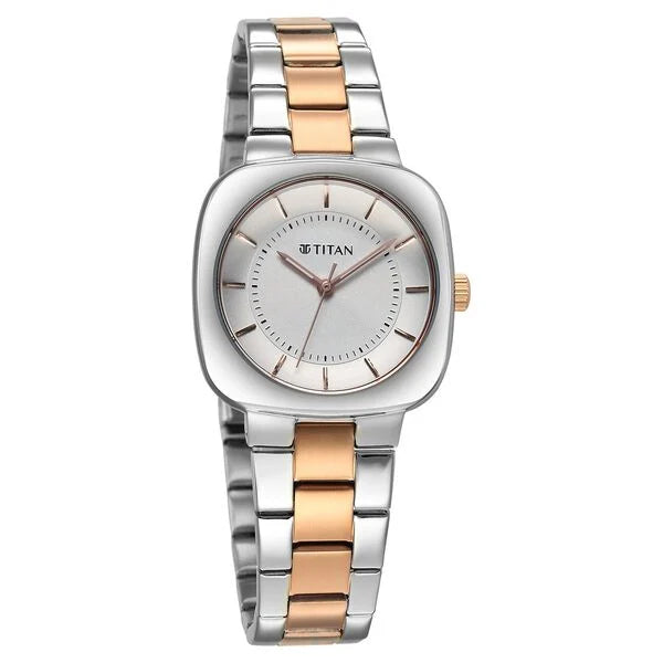 Titan Horizon Women's Watch Analog Silver Dial with Two Toned Stainless Steel Band, 95296KM01
