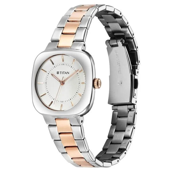 Titan Horizon Women's Watch Analog Silver Dial with Two Toned Stainless Steel Band, 95296KM01