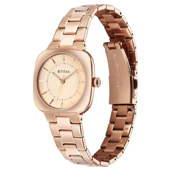 Titan Horizon Women's Watch Analog Rose Gold Dial & Stainless Steel Band, 95296WM01