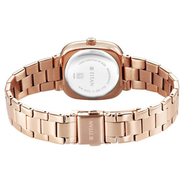 Titan Horizon Women's Watch Analog Rose Gold Dial & Stainless Steel Band, 95296WM01