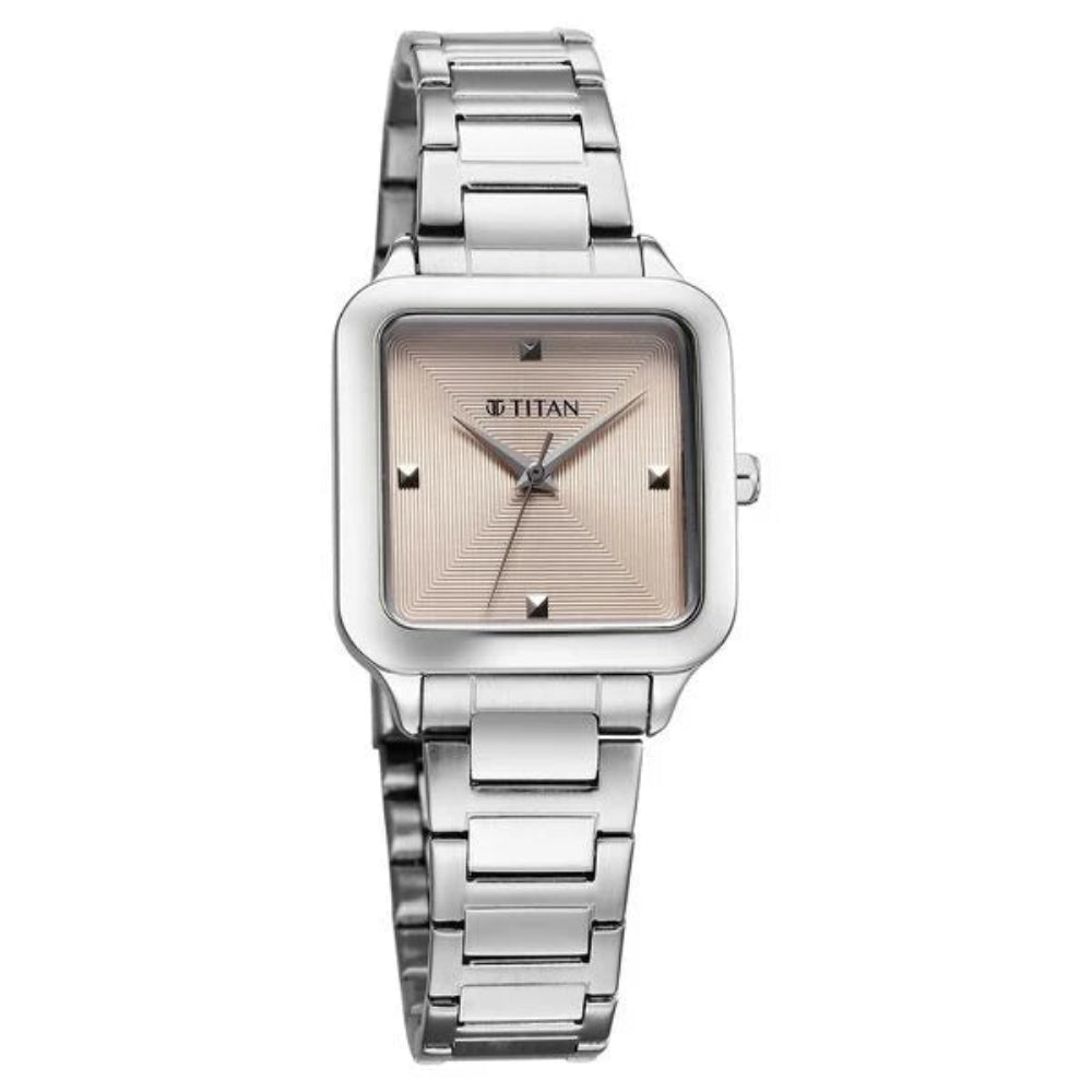 Titan Horizon Women's Watch Analog Pink Dial with Silver Stainless Steel Band, 95297SM01