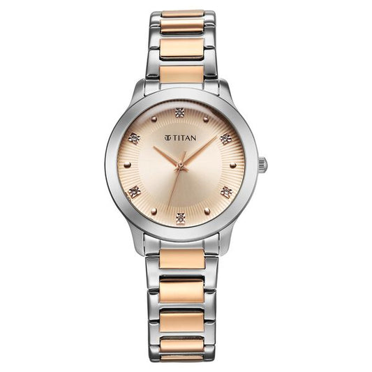 Titan, Women, Analog, Watch, Gold Dial, Stainless steel Strap, 95299KM01
