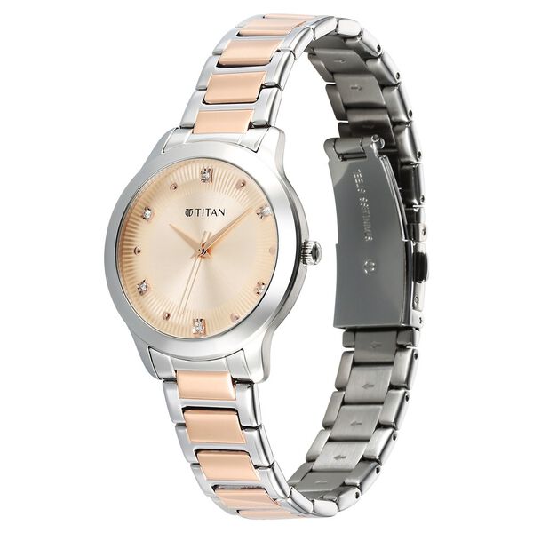Titan Horizon Women's Watch Analog Rose Gold Dial with Two-Toned Stainless Steel Band, 95299KM01