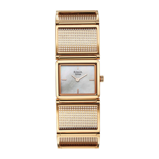 Titan, Men's, Analog Watch, Gold Dial, with Stainless Steel Band, TI-95300WM01