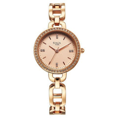 Titan Raga Showstopper Women's Watch Analog Rose Gold Dial with Rose Gold Stainless Steel Band, 95305WM01