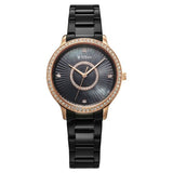 Titan Glamour Quartz Analog Women's Watch With Black Dial and Black Stainless Steel Strap,95314KM01
