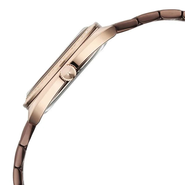 Titan Glamour Quartz Women's Analog Brown Dial Brown Stainless Steel Strap Watch 95317KM01