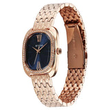 Titan Workwear Women's Watch Analog Blue Dial with Rose Gold Stainless Steel Band, 95317WM01