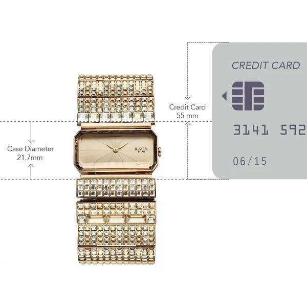 Titan Raga Cocktails Quartz Analog  Women's Watch with Rose Gold Dial and Stainless Steel Strap, 95318WM01