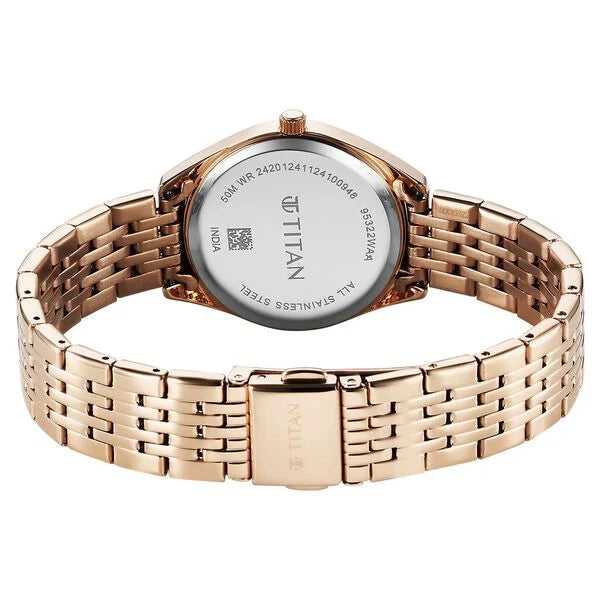 Titan Workmode Quartz Analog Women's Watch with Silver Dial and Stainless Steel Strap, 95322WM01