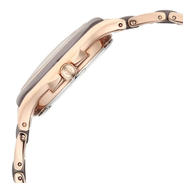Titan Glamour Women's Quartz Multifunction Watch Grey Dial With Two Toned Steel & Ceramic Strap, 95325KD02